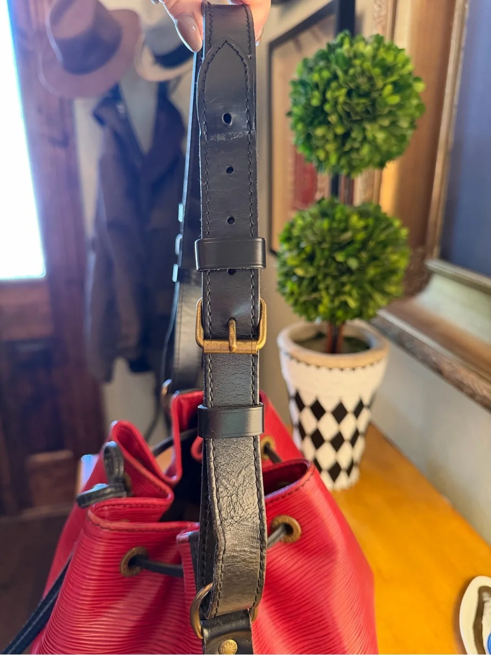 Louis Vuitton Red Leather Noe’